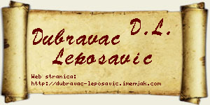 Dubravac Leposavić vizit kartica